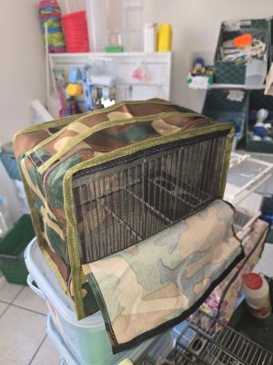 Housse (funda) avec fenêtre couleur militaire pour Cage Espagnole C-2