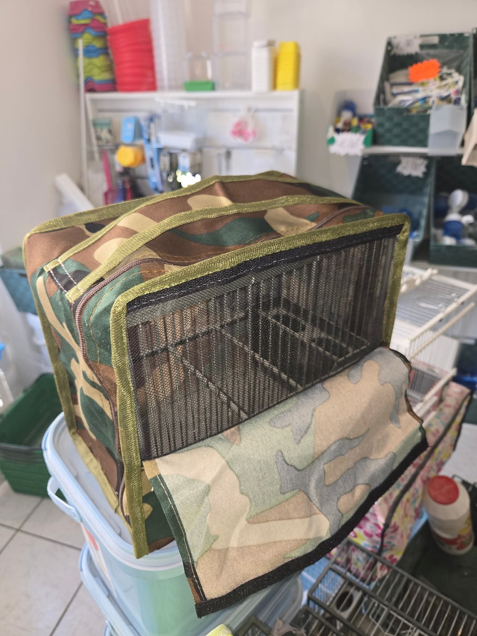 Housse (funda) avec fenêtre couleur militaire pour Cage Espagnole C-2